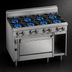 Thumbnail image #3 for Jade Bistro 48-Inch Shallow-Depth Heavy-Duty Gas Range with 8 Open Burners and Cabinet Base