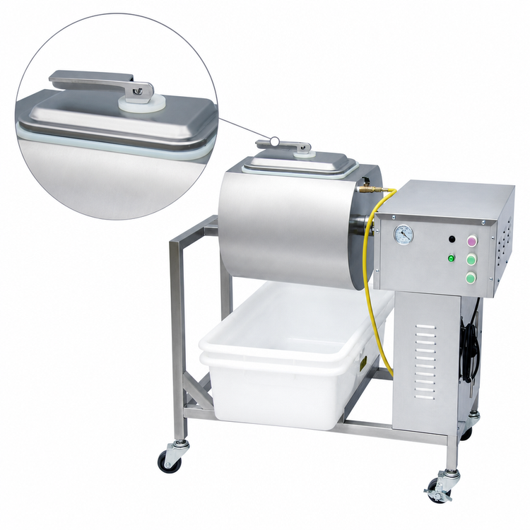 Product image #3 for Omcan Floor Model Electric Vacuum Meat Marinator, 5-10 kg Capacity, 30-Minute Cycle, Stainless Steel
