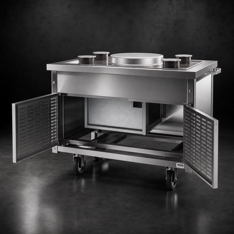 Product image #3 for Director's Choice DCS5-CFURN 78" 5-Pan Refrigerated Cold Pan Unit with Recessed Top