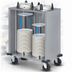 Thumbnail image #3 for Dinex Self-Leveling Enclosed Mobile Unheated 2-Silo Plate Dispenser for 12.25-Inch Round Plates