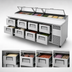 Thumbnail image #3 for True 119-Inch 4-Section Pizza Prep Table with 8 Drawers, White Poly Cutting Board, and Self-Contained Refrigeration