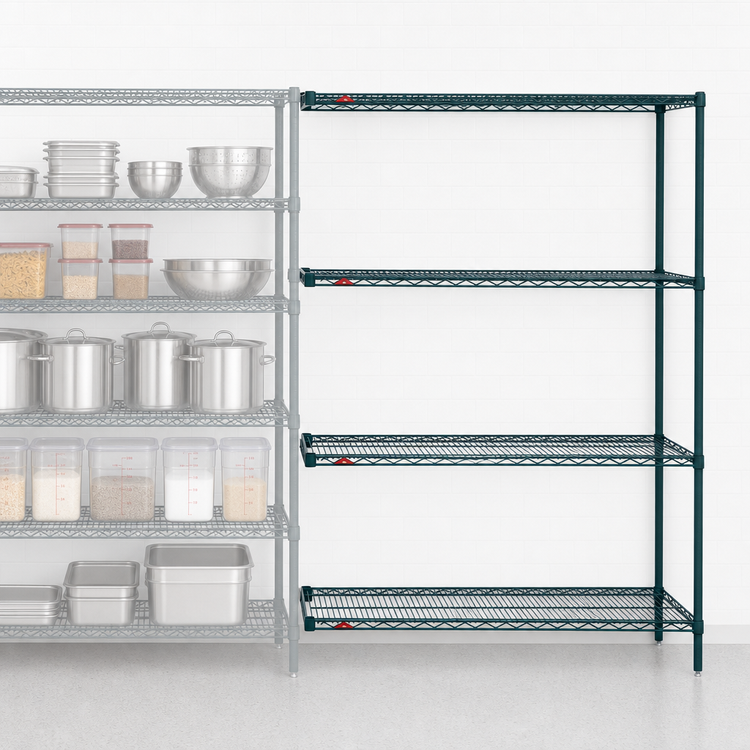 Product image #3 for Metro Super Erecta Add-On Wire Shelving Unit, 60W x 18D x 63H, 4 Shelves, Metroseal 3 Epoxy-Coated with Microban