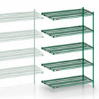 Thumbnail image #4 for Metro Super Erecta 5AN467K3 Add-On Wire Shelving Unit, Green Epoxy-Coated, 60W x 21D x 74H, 5 Shelves