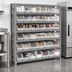 Thumbnail image #3 for Quantum Heavy-Duty Stationary Wire Shelving Unit with 7 Shelves and 48 Clear Bins, 36 x 18 x 39 Inches