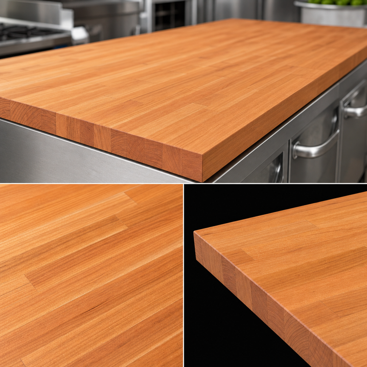 Product image #3 for John Boos Boos Block American Cherry Blended Edge Grain Kitchen Countertop, 60 x 27 x 1-1/2 Inch, Penetrating Oil Finish