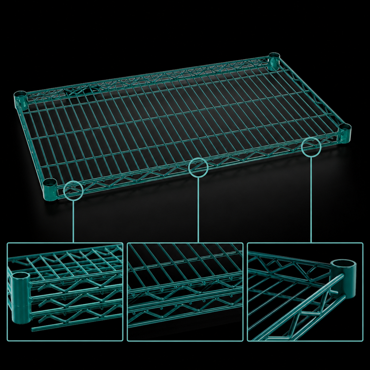 Product image #3 for EagleGard 60" x 36" QuadTruss Wire Shelf, Blue Green Hybrid Epoxy, 600 lb Capacity