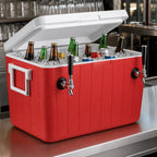 Thumbnail image #3 for Micro Matic USA CB482R 48-Quart Red Plastic Ice Chest Coil Cooler with Ice Water Coil, CO2 Dispenser and 2 Faucets