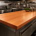 Thumbnail image #3 for Boos Block American Cherry Full-Length Rail Edge Grain Kitchen Countertop, Varnique Finish, 108 x 36 x 3 Inches