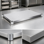 Thumbnail image #3 for John Boos SSK4-2484 84 x 24-Inch Stainless Steel Work Table Undershelf, 14-Gauge 300 Series, #4 Satin Finish