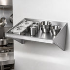 Thumbnail image #3 for Klinger's Trading SW2162 Wall-Mounted Enclosed Slanted Shelf, 62 x 19 in, 16-Gauge 304 Stainless Steel