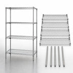 Thumbnail image #3 for Quantum WR86-2154S 4-Shelf Wire Shelving Starter Kit, 54"W x 21"D x 86"H, 304 Stainless Steel