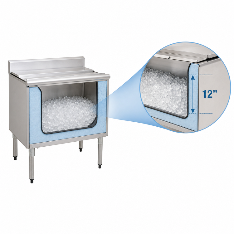 Product image #3 for Eagle Group 1800 Series 30-Inch Underbar Ice Chest with 12-Inch Deep Bin and Sealed-In 7-Circuit Cold Plate