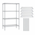 Thumbnail image #3 for Quantum WR63-1848C Chrome Wire Shelving Starter Kit, 48 x 18 x 63 Inches, 4-Shelf, Stationary, NSF