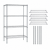 Thumbnail image #3 for Quantum Chrome Stationary Wire Shelving Starter Kit, 48 x 18 x 63 Inches, 4-Shelf
