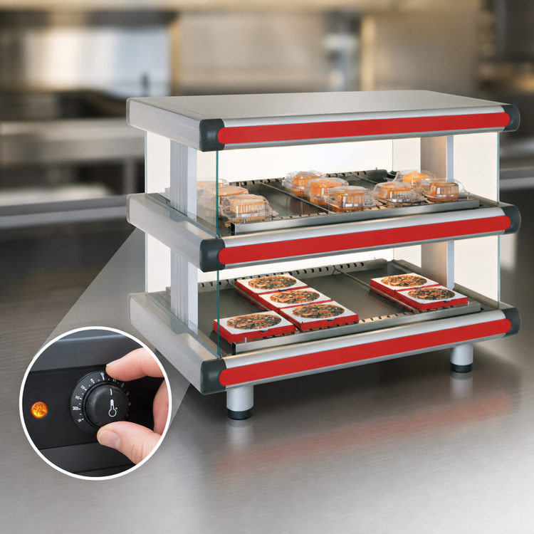 Product image #3 for Hatco Glo-Ray Designer Horizontal Countertop Display Warmer with 2 Shelves
