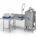 Thumbnail image #3 for Spec-Master Island Soiled Dishtable with Dish Landing Shelf and Pre-Rinse Sink, 66-Inch Machine-to-Corner