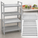 Thumbnail image #4 for Cambro Camshelving® Premium CPSK2136VS4480 4-Shelf Polymer Shelving Kit, Solid & Vented, 21 x 36 in, Speckled Gray