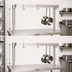 Thumbnail image #3 for BK Resources APU-48 Adjustable Table-Mount Single-Bar Stainless Steel Pot Rack, 48 Inch W x 50 Inch H, 8 Double-Prong Hooks