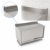Thumbnail image #3 for John Boos Cabinet Base Stainless Steel Work Table with Sliding Doors and 5-Inch Backsplash, 72 x 36 Inches