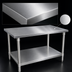 Thumbnail image #3 for John Boos Stallion 108-Inch x 24-Inch 14-Gauge 300 Series Stainless Steel Top Work Table with Galvanized Base and Undershelf