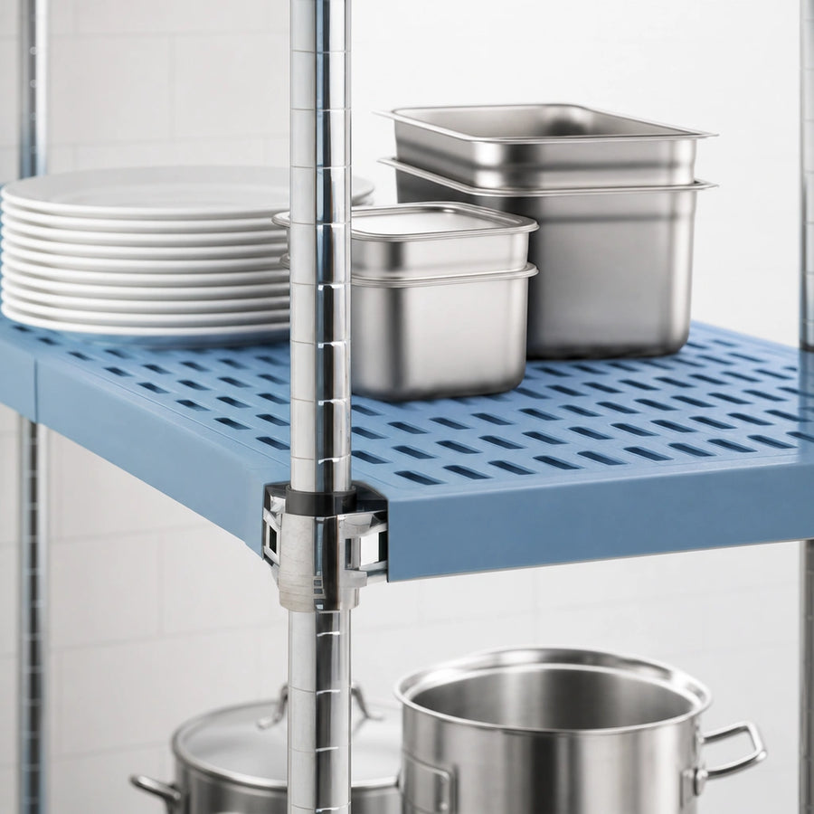 Solid Blue Polymer Shelf Mat