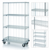 Thumbnail image #3 for Mobile Enclosure Wire Shelving Cart, 48W x 18D x 70H, Chrome Plated