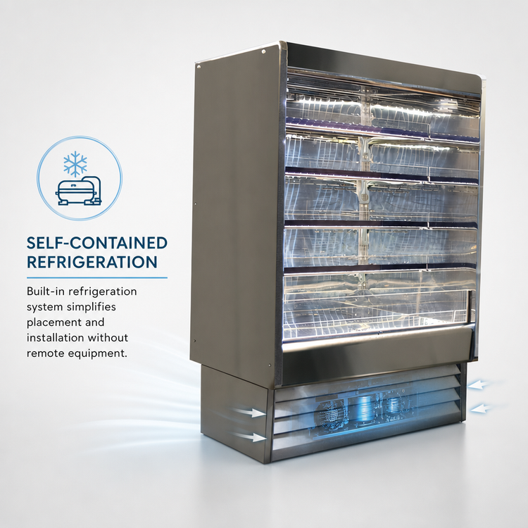 Product image #3 for Howard-McCray 35E Series SC-OD35E-5-LED 63-Inch Dairy Open Merchandiser with LED Shelves