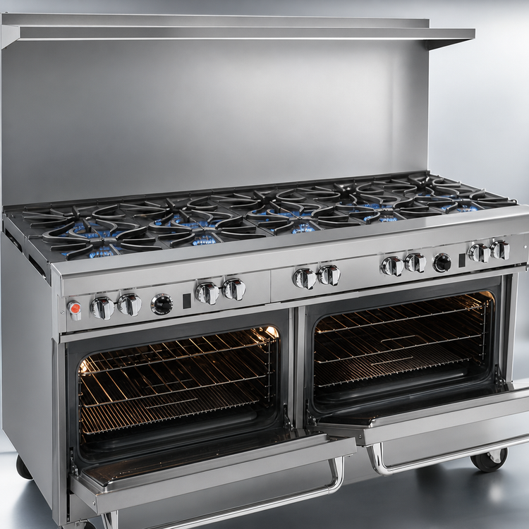 Product image #3 for Southbend Ultimate 60-Inch Gas Restaurant Range with 6 Open Burners, 24-Inch Griddle/Broiler, Convection Oven and Cabinet Base