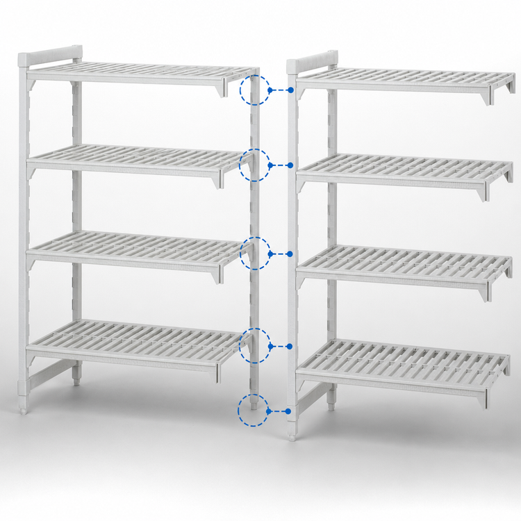 Product image #4 for Cambro Camshelving Premium 4-Tier Vented Polymer Add-On Shelving Unit, 21 x 42 x 84 Inches