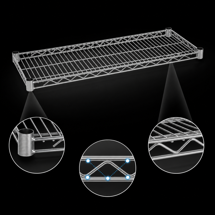 Product image #3 for Eagle Group QuadTruss 54" x 18" Stainless Steel Wire Shelf, 600 lb. Capacity