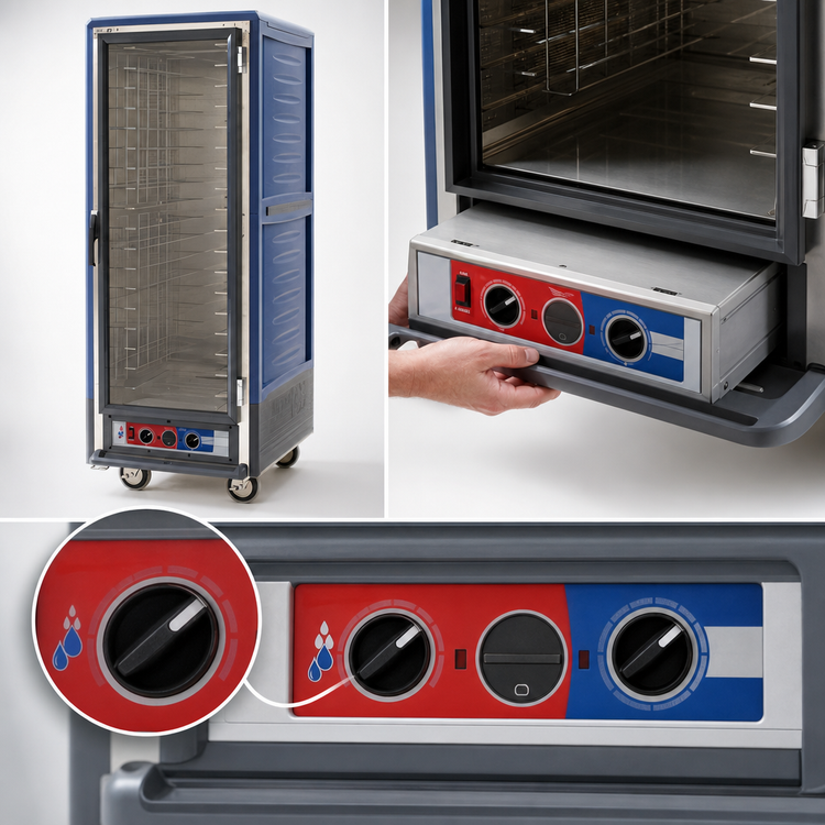 Product image #3 for Metro C5 3 Series Mobile Moisture Heated Holding & Proofing Cabinet, Full Height, Clear Door, Blue