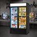 Thumbnail image #3 for True Two-Section Glass Door Merchandiser Refrigerator with Hinged Low-E Glass Doors and 8 Shelves