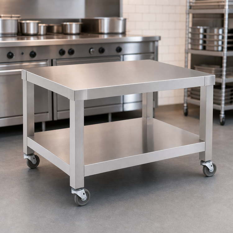 Product image #3 for Garland Heavy-Duty 48-Inch Stainless Steel Counter Equipment Stand with Intermediate Shelf and Legs