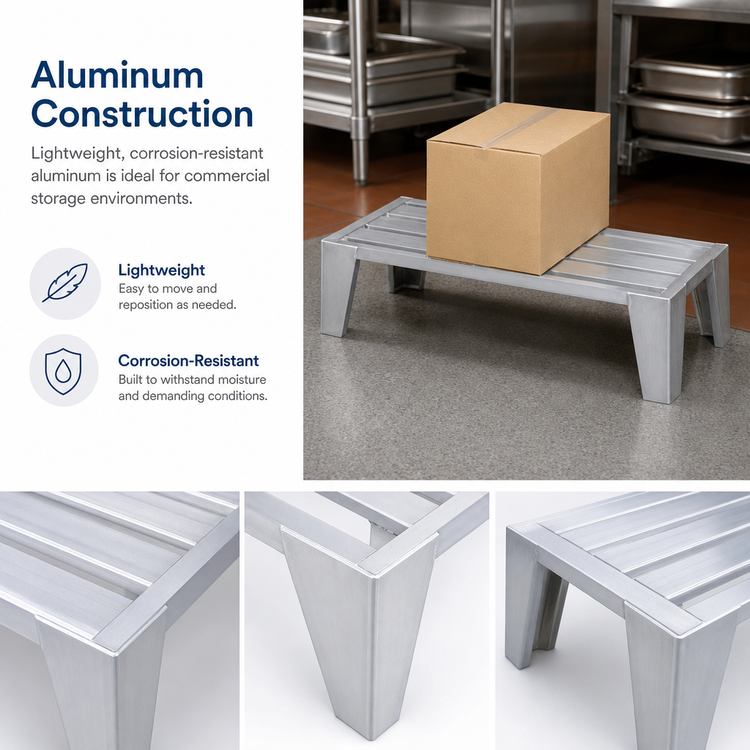 Product image #3 for Channel Manufacturing Lifetime Series Aluminum E-Channel Dunnage Rack with Gusset Legs, 54 x 24 x 12 Inches