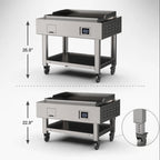 Thumbnail image #3 for Evo Elevation 40E Adjustable-Height Stainless Steel Equipment Cart with Dry Storage Shelf and Casters