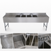 Thumbnail image #3 for BK Resources Four-Compartment Stainless Steel Underbar Sink with Dual Drainboards, 96 Inch Wide