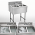 Thumbnail image #3 for Advance Tabco Underbar Basics 2-Compartment Stainless Steel Bar Sink with Deck-Mount Faucet, No Drainboards, 24-Inch Wide
