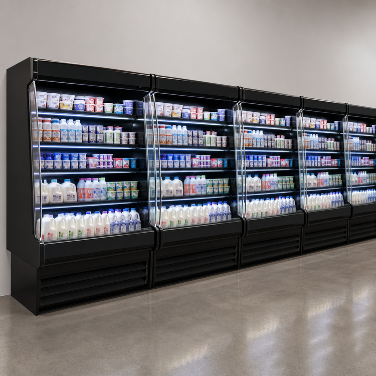 Product image #3 for Howard-McCray 35E Series Dairy Open Merchandiser, 51-Inch Wide, Self-Contained, Black, LED Shelving
