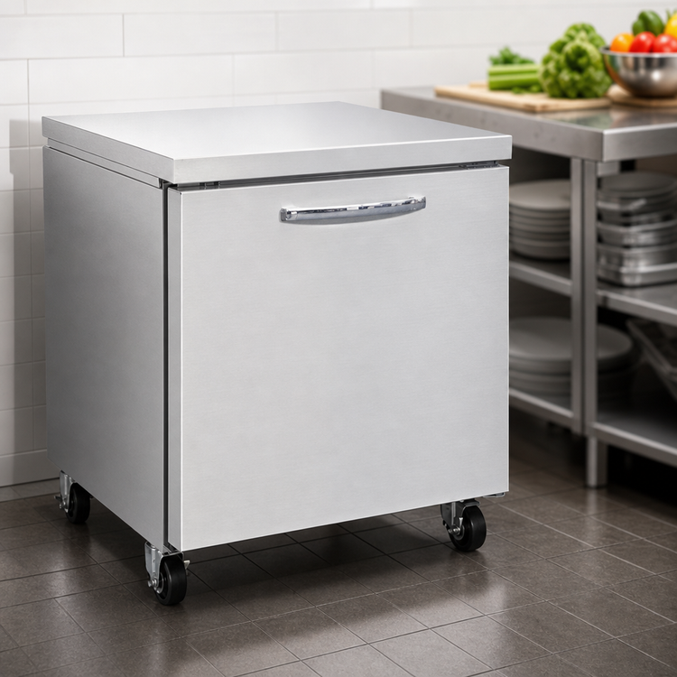 Product image #3 for Continental Refrigerator 32-Inch One-Section Work Top Freezer with Stainless Steel Flat Top and R290 Refrigeration