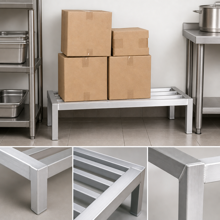 Product image #3 for New Age 48-Inch W x 20-Inch D x 12-Inch H Heavy Duty All-Welded Aluminum Dunnage Rack