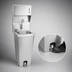 Thumbnail image #3 for Pedestal-Mount Stainless Steel Hand Sink with Foot-Pedal Faucet and Mixing Valve