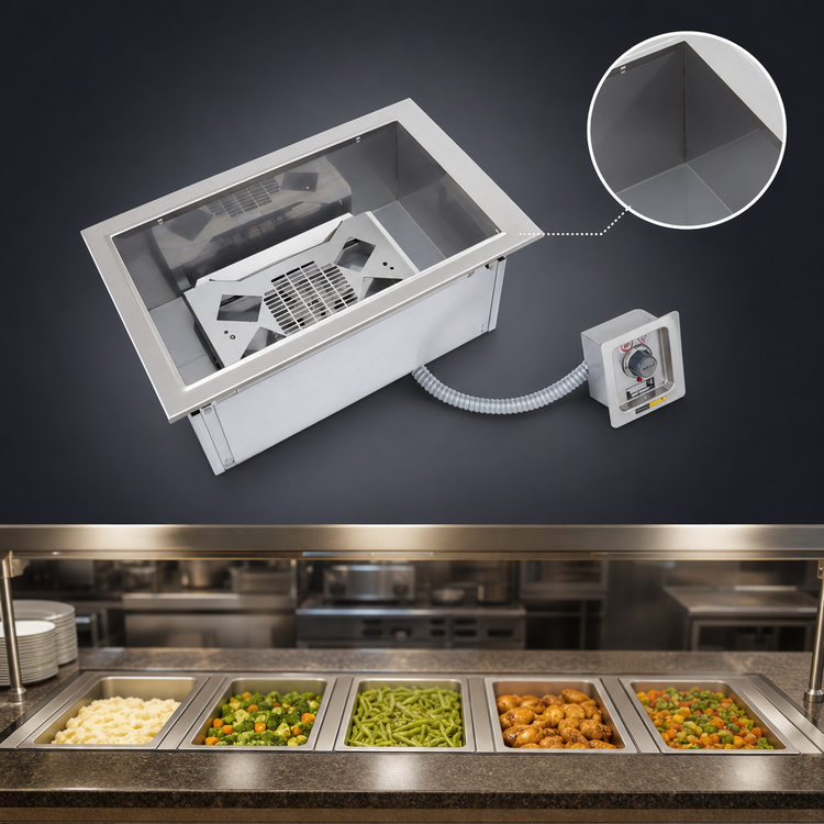 Product image #3 for Wells MDW500 Five-Well Built-In Electric Modular Dry Well Food Warmer