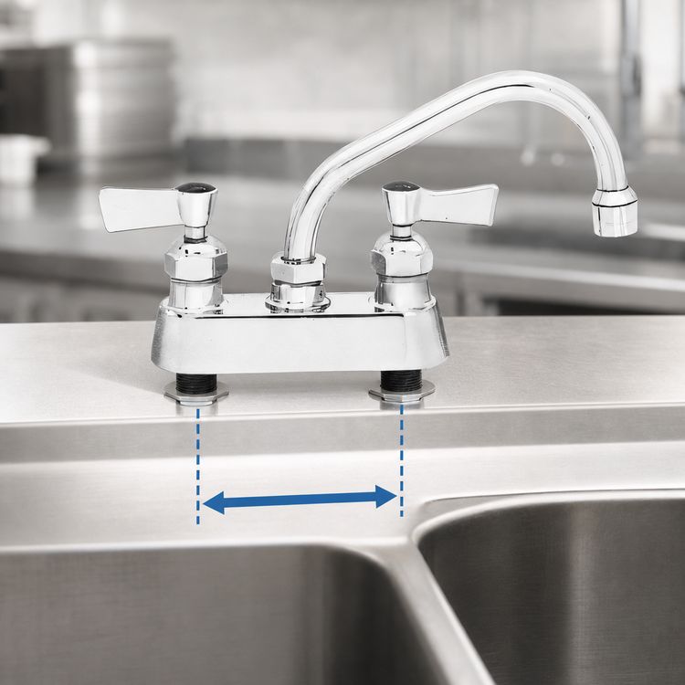 Product image #3 for Fisher Stainless Steel 4-Inch Center Deck-Mount Faucet with 12-Inch Swing Spout