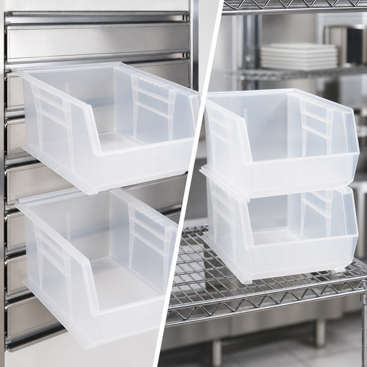 Product image #4 for Quantum Ultra Stack & Hang Clear Shelf Bin, 13-5/8 x 8-1/4 x 6 Inches