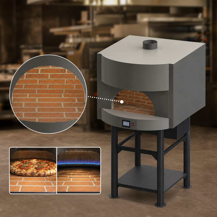 Product image #3 for Square Gas-Fired Pizza Oven with 34" x 31" Brick Deck and Stand