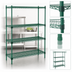 Thumbnail image #3 for Eagle Valu-Gard Quad-Adjust 4-Tier Stationary Wire Shelving Starter Unit, 36 x 24 x 74 Inches, Green Epoxy