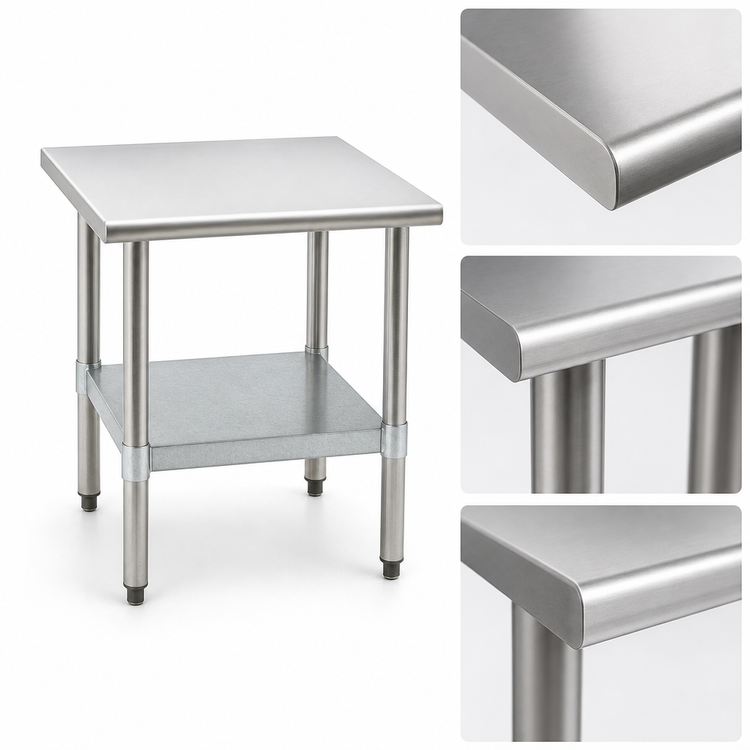 Product image #3 for Eagle Group 24 Inch x 24 Inch x 24 Inch Stationary Mixer Stand with Stainless Steel Top and Galvanized Undershelf