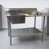 Thumbnail image #3 for BK Resources 48-Inch x 30-Inch Stainless Steel Prep Sink Work Table with Left Sink, Backsplash, and Undershelf