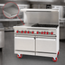 Thumbnail image #3 for American Range 48-Inch Gas Restaurant Range with Left 24-Inch Griddle, 4 Open Burners, and Two Storage Bases