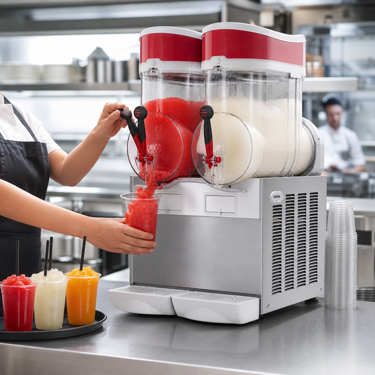 Product image #3 for Trento Giant Countertop Refrigerated Double-Bowl Granita Dispenser